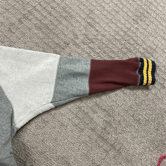 Free People Naomi Colorblock oversized Ninety Two Hooded Sweatshirt size large - Picture 5 of 10